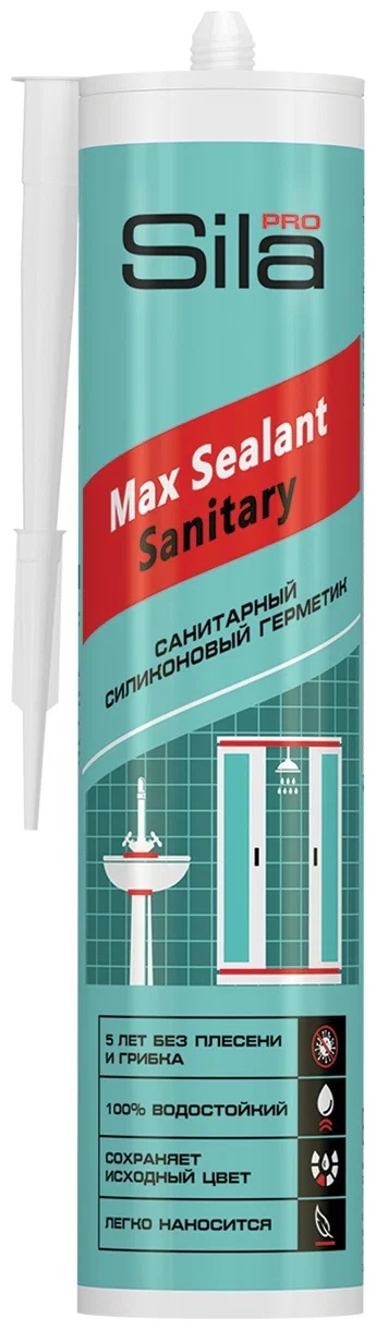 Санитарный герметик Sila Pro Max Sealant Sanitary быстросохнущий эластичный белый 290мл