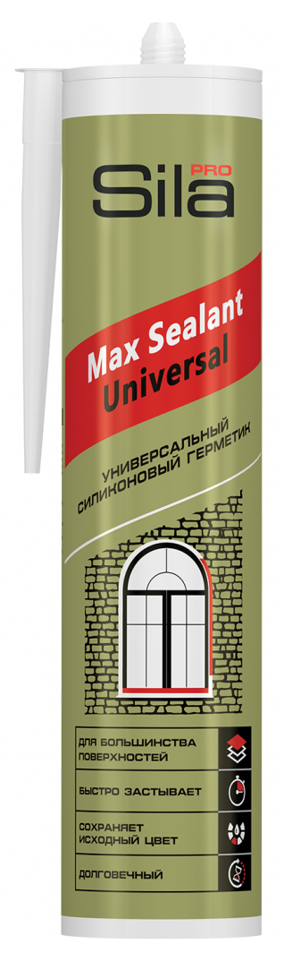 Силиконовый герметик Sila Pro Max Sealant Universal быстросохнущий термоустойчивый черный 290мл