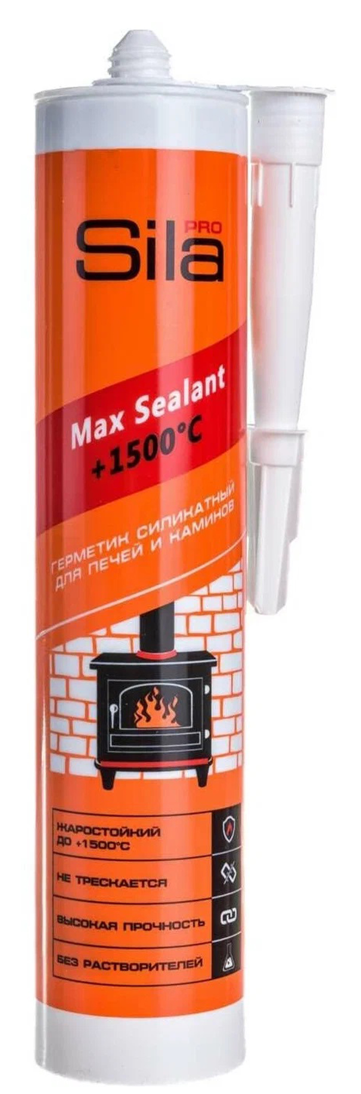 Термостойкий герметик Sila Pro Max Sealant 1500 для каминов и 280мл  SSP15280 - оптом в интернет магазине MIXTOOLS.PRO