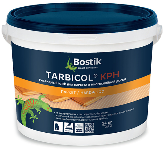 Паркетный клей BOSTIK TARBICOL KPH гибридый эластичный без запаха готовый бежевый 14кг