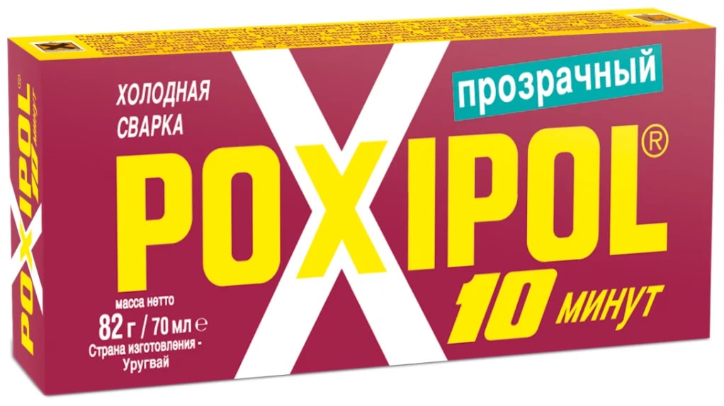 Холодная сварка Poxipol прозрачная двухкомпонентный клей прозрачный 70мл 269