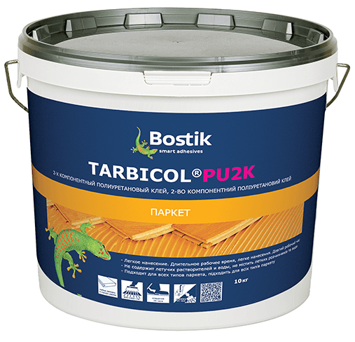 Клей для паркета BOSTIK TARBICOL PU2K двухкомпонентный для всех типов паркета готовый 10кг