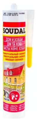 Универсальный герметик Soudal кислотный белый 280мл 105907 силиконовый