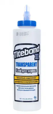 Клей столярный Titebond II Transparent Wood Glue ПВА влагостойкий прозрачный 473мл 1124