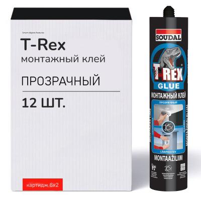 Монтажный клей Soudal T-REX высокопрочный быстросохнущий прозрачный 310г 134924